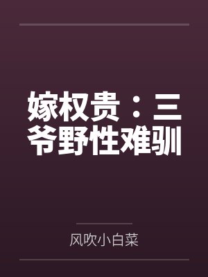 嫁权贵：三爷野性难驯